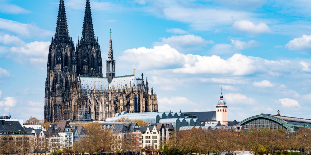 Germany, Cologne, view to the city with Rhine River